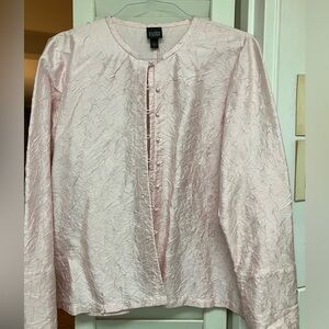 Eileen Fisher Light Pink Crinkle Blouse
